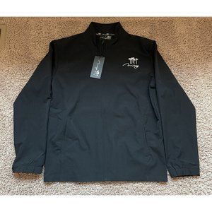 NWT RARE Mirage Hotel Casino Black Polyester Jacket Coat White Logo Large